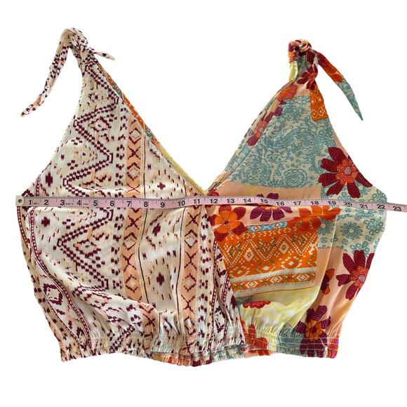 Free People Tropical Combo Multicolor Floral Print Boho Style Tank Top Small - Picture 3 of 7